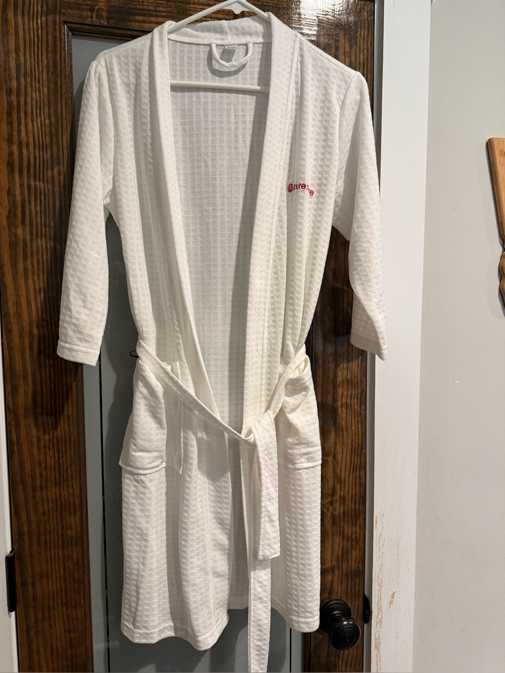 NWOT White Waffle Pure Barre Robe